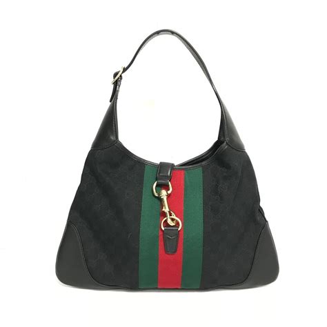 gucci black monogram hobo bag